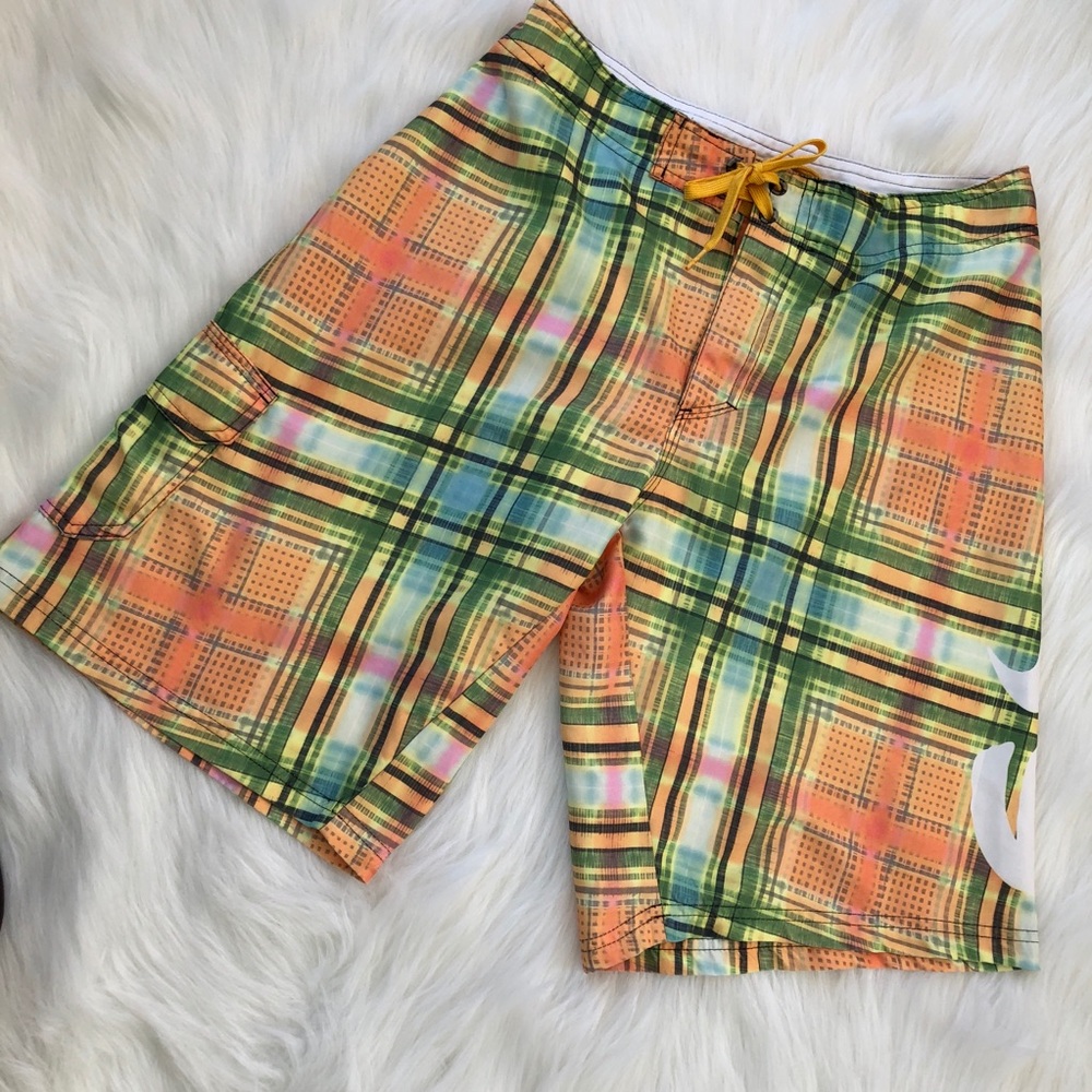 Nike 6.0 Yellow, Orange, Green Swim Trunks